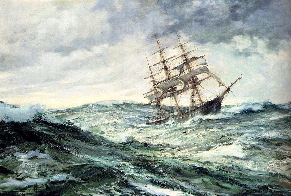 Montague Dawson A Ship In Stormy Seas